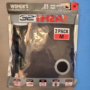 32 Degees Heat Women's 2 pack‎ base layer Pant. Size Medium. black